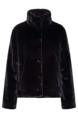 Regular-fit cropped jacket in faux fur