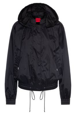 Blouson déperlant avec capuche à cordon de serrage