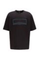 Oversized-fit T-shirt with carbon-foil detail, Black