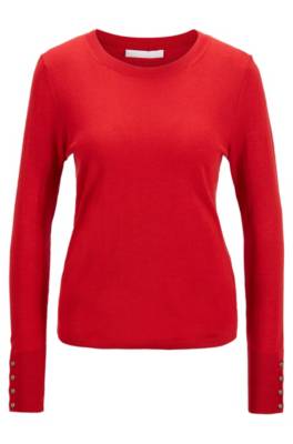 Pull en laine mérinos mélangée avec boutons dorés
