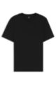 T-shirt en coton mélangé à la structure jacquard effet bulle, Noir