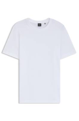Hugo Boss T-shirt With Bubble-jacquard Structure In White