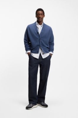 T-shirt i bomullsblandning med bubbeljacquardstruktur, Vit