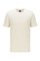T-shirt en coton mélangé à la structure jacquard effet bulle, Blanc