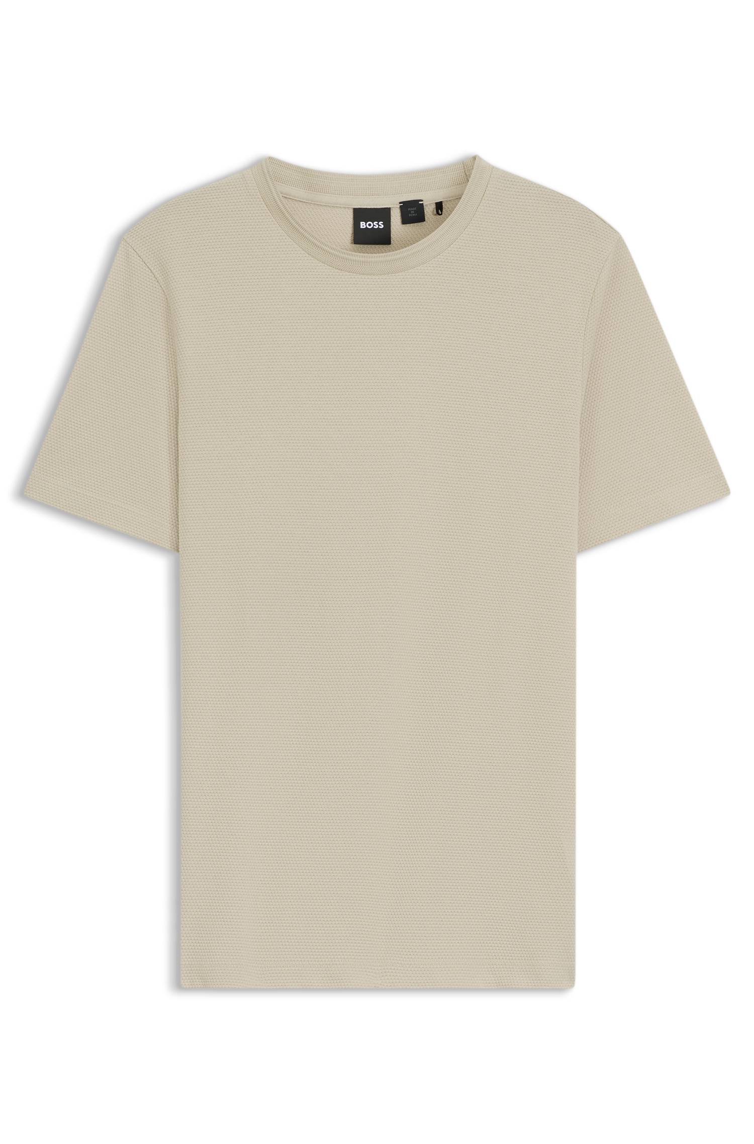 Boss Cotton-blend T-shirt with bubble-jacquard structure herr – bild 4