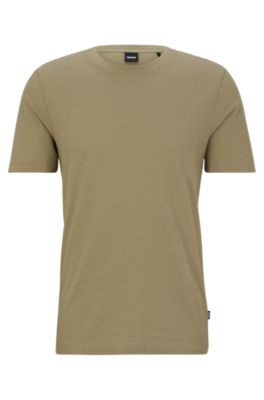 HUGO BOSS COTTON-BLEND T-SHIRT WITH BUBBLE-JACQUARD STRUCTURE