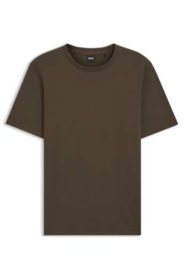 Cotton-blend T-shirt with bubble-jacquard structure 1