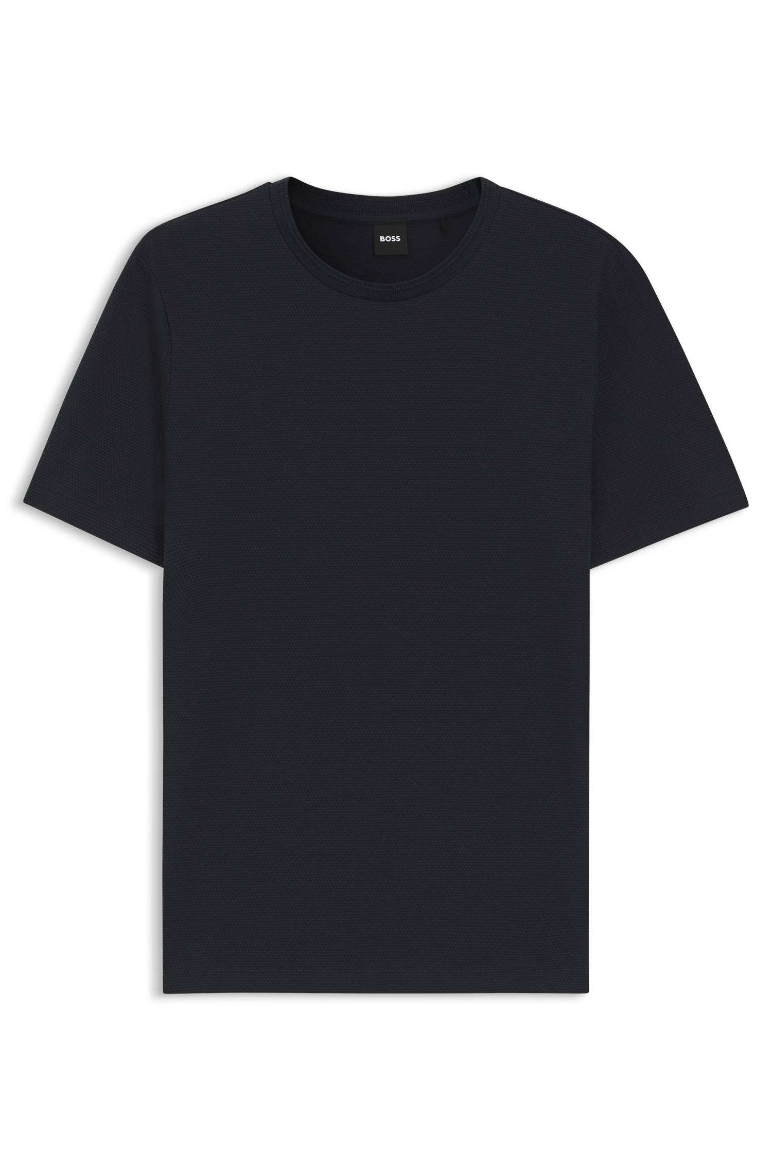 Boss Cotton-blend T-shirt with bubble-jacquard structure herr – bild 4