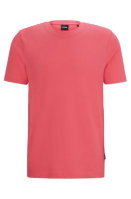 BOSS - Cotton-blend T-shirt with bubble-jacquard structure