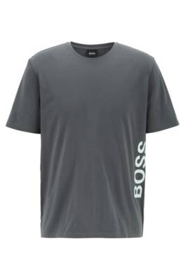 T-shirt de pyjama en coton stretch à logo imprimé