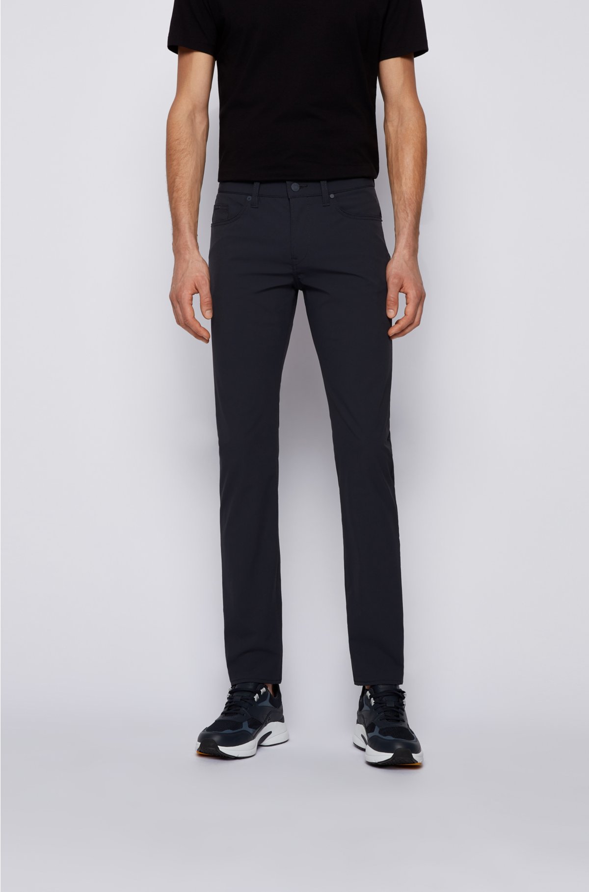 BOSS - Slim-fit jeans in water-repellent super-stretch fabric