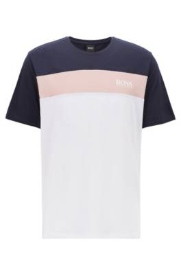 T-shirt de pyjama color block en coton Pima mélangé