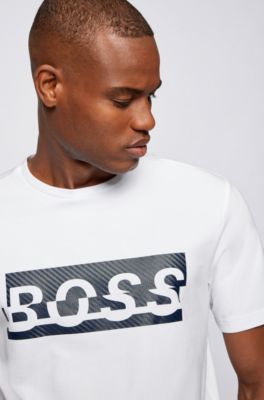 BOSS - Regular-fit T-shirt with dynamic logo print