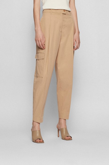 Relaxed-Fit Twill-Hose aus Baumwoll-Mix, Beige