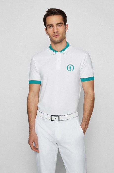 Poloshirt im Stil der Kollektion aus Stretch-Piqué mit S.Café®-Technologie, Weiß