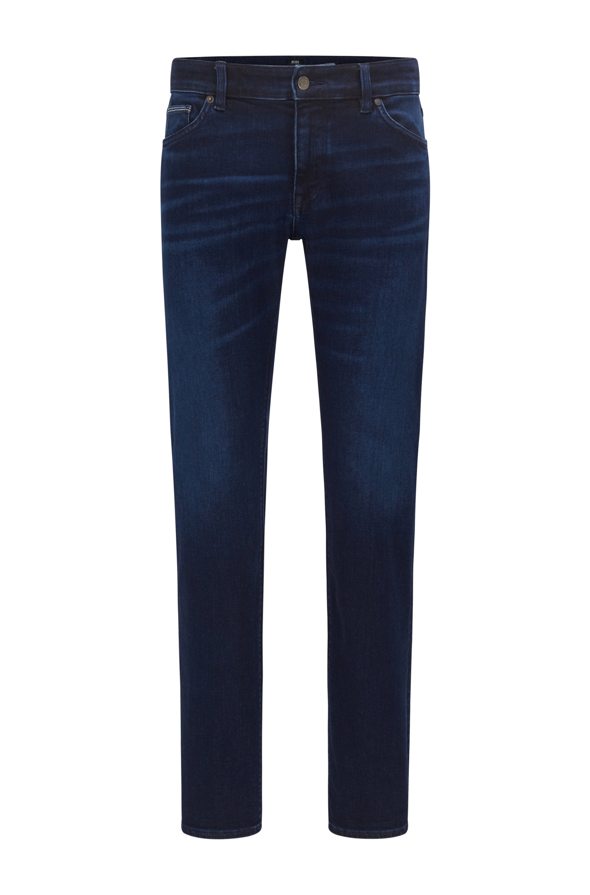 Regular-fit jeans in dark-blue stretch denim, Dark Blue