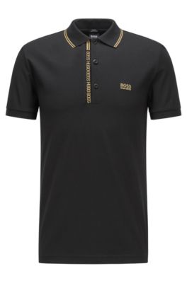 BOSS - Slim-fit polo shirt in cotton with logo placket