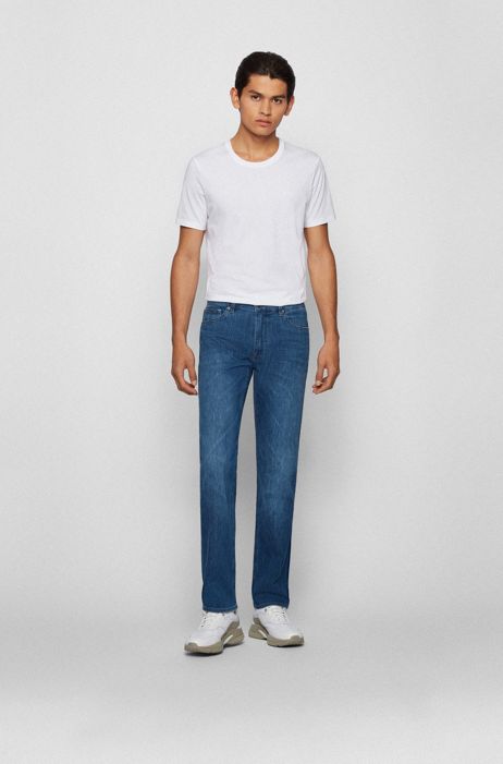 Site line acceptere bleg BOSS - Regular-fit jeans in lightweight Italian stretch denim