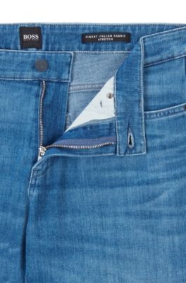 BOSS - Slim-fit jeans in Italian denim with organic cotton