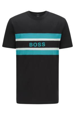 T-shirt en coton mercerisé à col rond et logo imprimé
