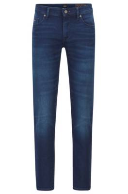 Jean Skinny Fit en maille confortable de denim bleu foncé