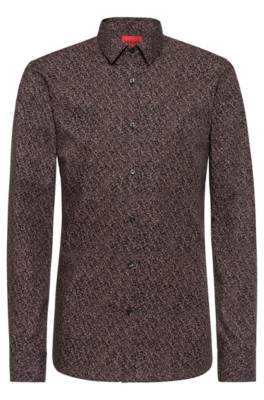 Chemise Extra Slim Fit en toile de coton micro imprimée