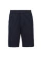 Slim-fit shorts in bi-stretch cotton-blend twill, Dark Blue