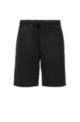 Lightweight drawstring shorts in crinkled fabric, Black
