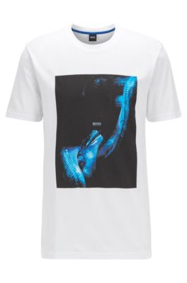 Cotton T-shirt with glow-in-the-dark print