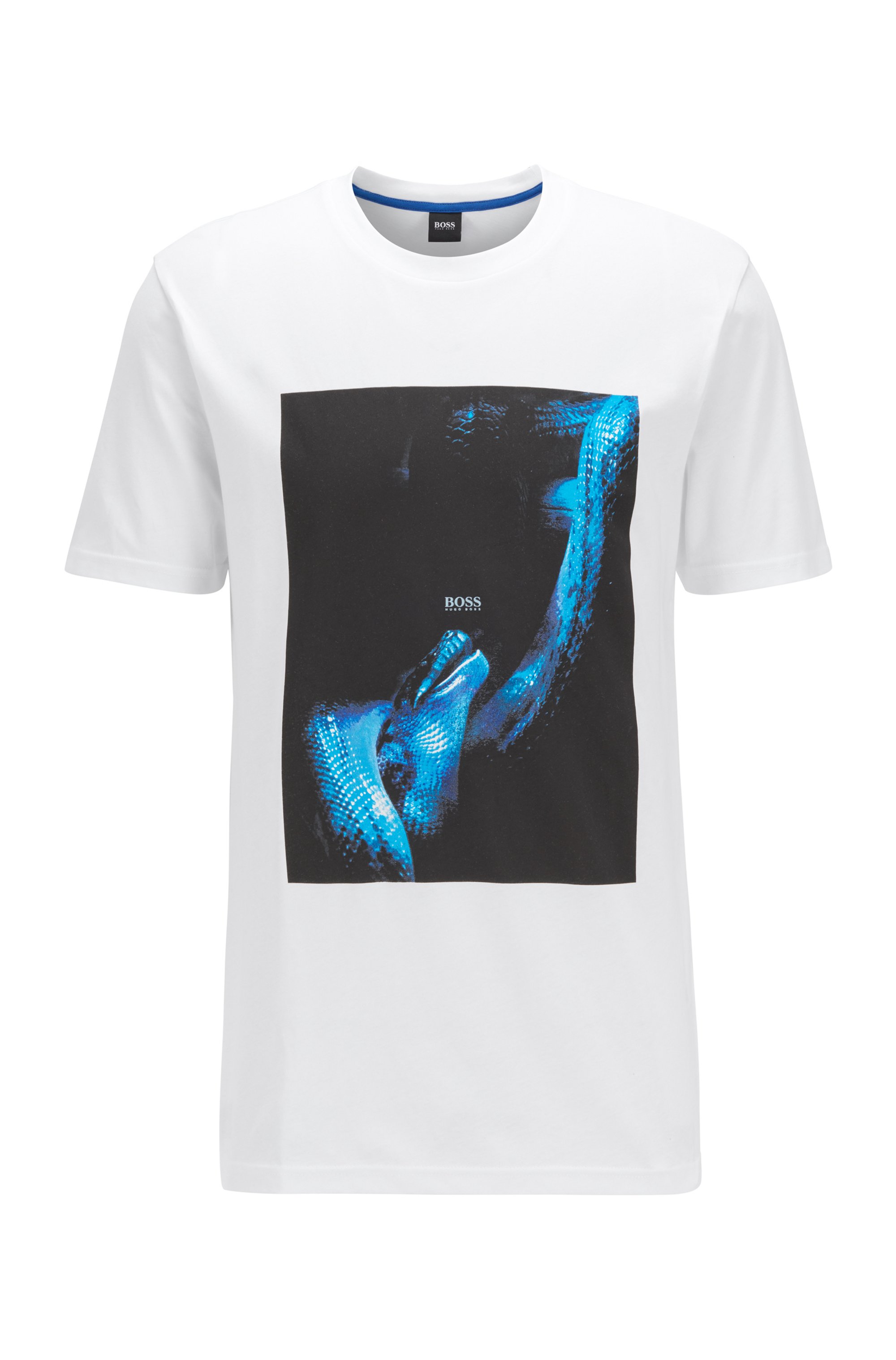 Cotton T-shirt with glow-in-the-dark print, White