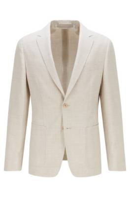 Veste Slim Fit en chanvre et laine à motif