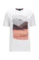 Crew-neck T-shirt in Pima cotton with photographic print, White