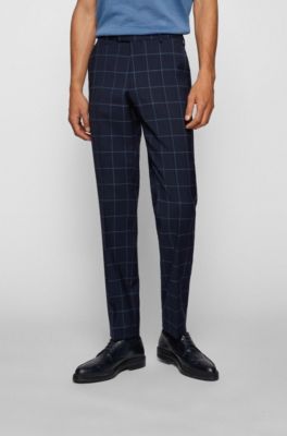 Hugo Boss Regular-fit suit in virgin wool with windowpane check. 8