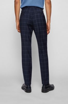 Hugo Boss Regular-fit suit in virgin wool with windowpane check. 9