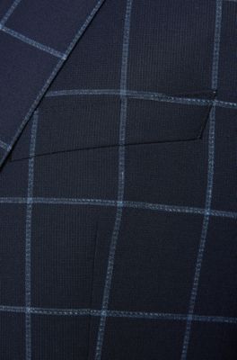 Hugo Boss Regular-fit suit in virgin wool with windowpane check. 3