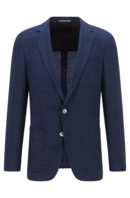 Veste droite Slim Fit en tissu à carreaux