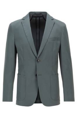 Veste Slim Fit en tissu lisse avec doublure partielle