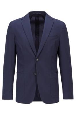 Veste Slim Fit en seersucker de coton mélangé