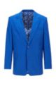 Relaxed-fit jacket in stretch cotton with patterned interior, Blue
