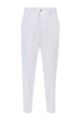 Relaxed-fit cropped trousers in stretch fabric, White