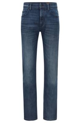 Jean Relaxed Fit en denim stretch confortable bleu-noir