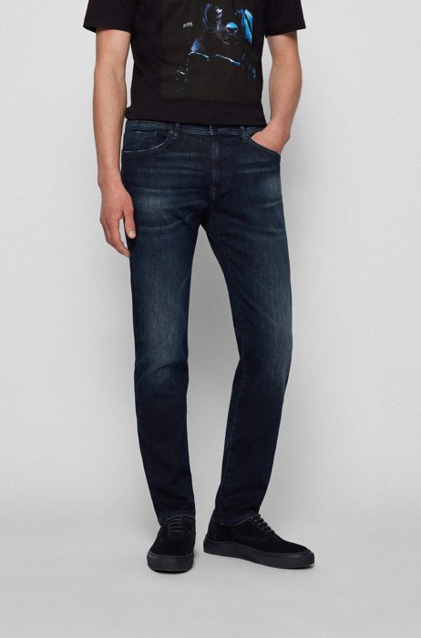 Regular-fit jeans van donkerblauw super-stretchdenim, Donkerblauw