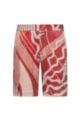 Slim-fit chino-style shorts with collection print, Red Patterned