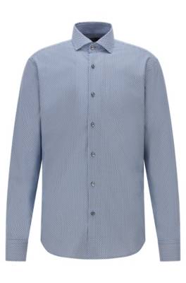 Chemise Regular Fit en twill italien à imprimé géométrique