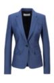 Regular-fit jacket in micro-patterned virgin wool, Blue