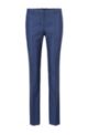 Regular-fit trousers in micro-pattern virgin wool, Blue