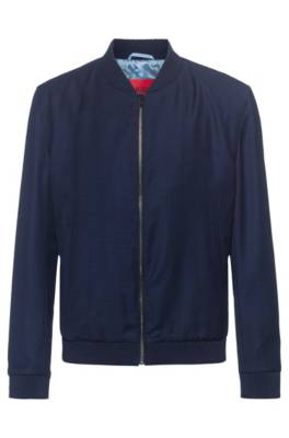 Veste Extra Slim Fit en laine vierge avec fermeture éclair sur le devant
