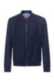 Extra-slim-fit virgin-wool jacket with zip front, Dark Blue
