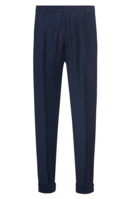 Pantalon Extra Slim Fit en laine vierge à carreaux, resserré au bas des jambes