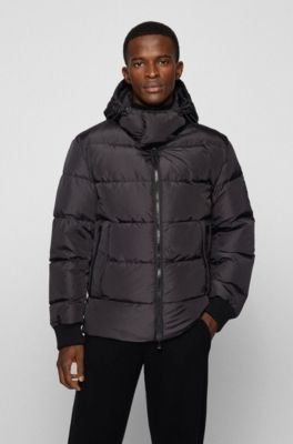 Regular-fit puffer jacket in water-repellent recycled fabric